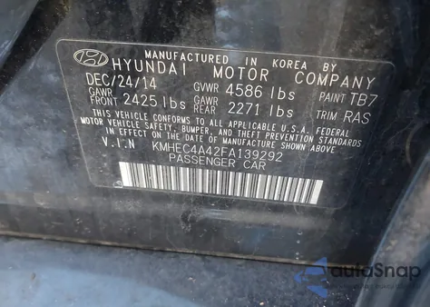 2015 Hyundai Sonata Hybrid from USA, damaged, VIN KMHEC4A42FA139292